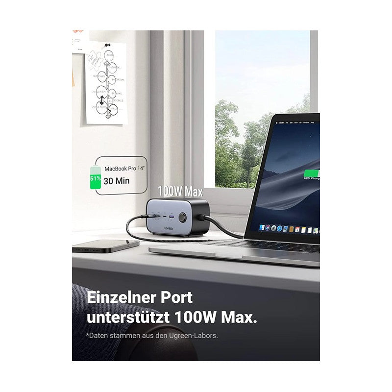 6 В 1 УНИВЕРСАЛНО ЗАРЯДНО УСТРОЙСТВО CD270 Desk 220V 3xUSB-C 1xUSBA 2хAC UGREEN