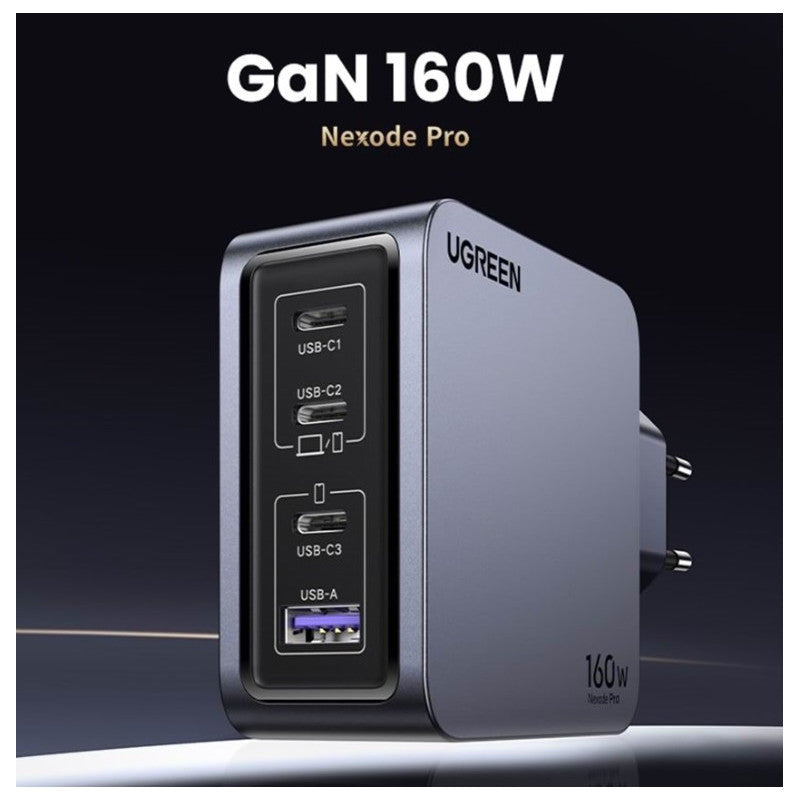 УНИВЕРСАЛНО ЗАРЯДНО УСТРОЙСТВО X763 220V 3xUSB-C 1xUSB A GaN 160W UGREEN