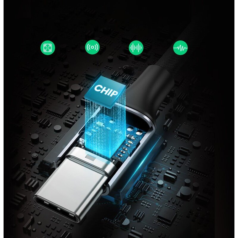 КАБЕЛ АДАПТЕР USB-C/3.5мм АУДИО 10СМ UGREEN - ЧЕРЕН