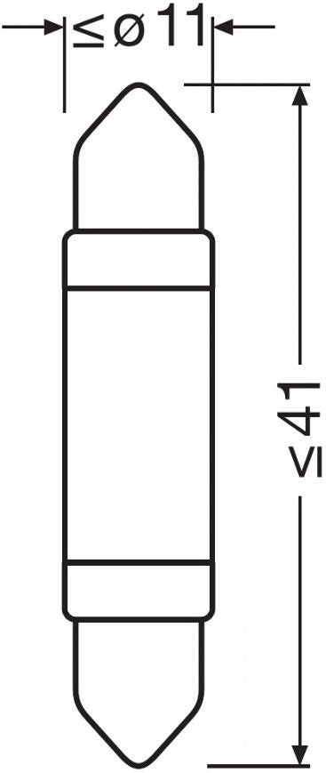 АВТОМОБИЛНА LED ЛАМПА OSRAM 6418DWP-01B 0,6W 12V C5W 41mm 6000K SV8.5-8 OSRAM