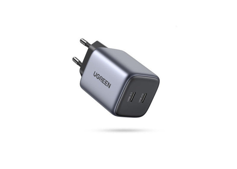 ЗАРЯДНО 220V 2xUSB-C, GaN, 45W, PD, NEXODE UGREEN