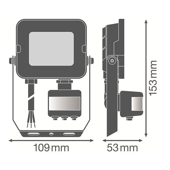 OSRAM - LED Прожектор със сензор COMPAKT, 20W 2000lm 4000K IP65, цвят черен