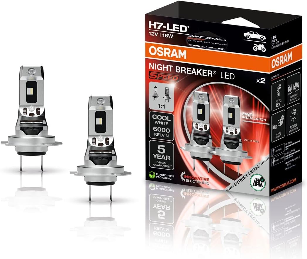 LED Крушки Osram NIGHT BREAKER LED SPEED H7 64210DWNBSP LEGAL LED 16W 12V PX26D BOX2
