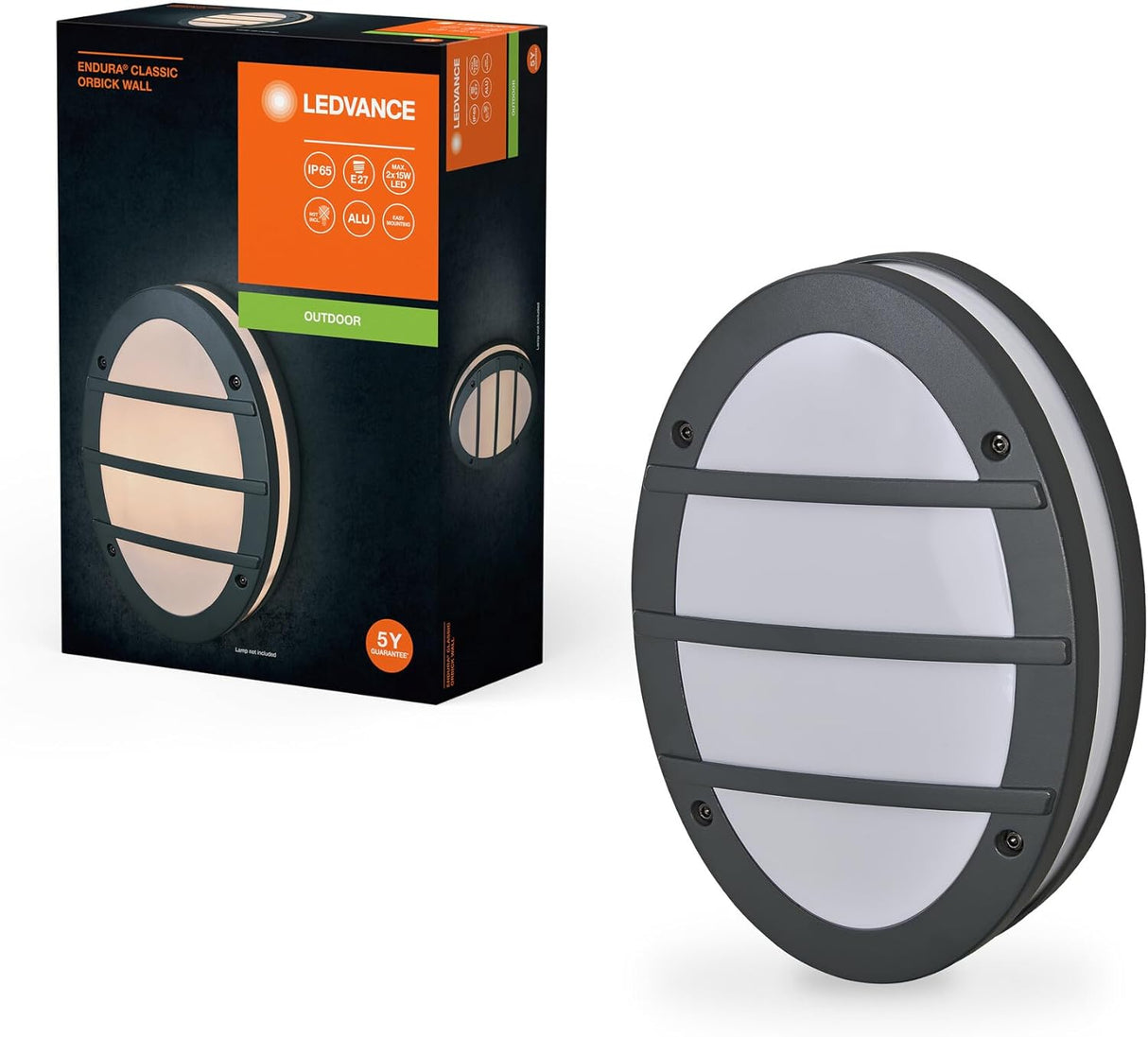 LED ЛАМПА ENDURA CLASSIC IP65 E27 ORBIK WALL DARK GRAY LEDVANCE