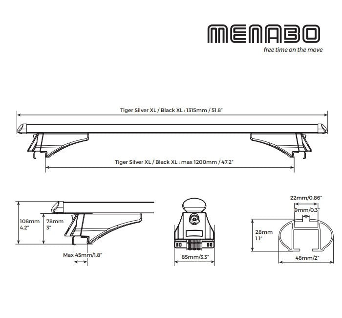 Напречни греди Menabo Tiger XL 850