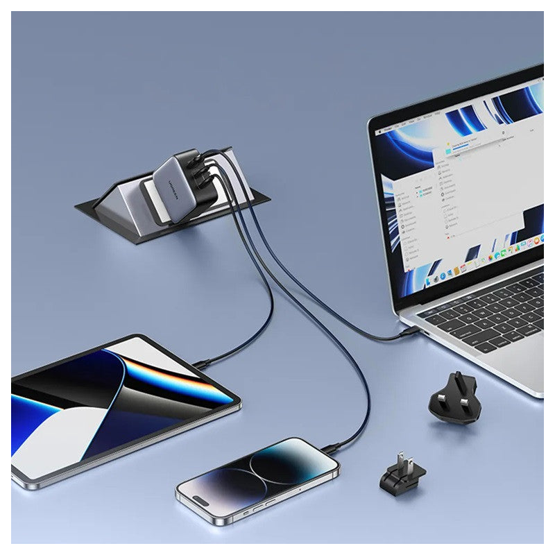 ЗАРЯДНО УСТРОЙСТВО 220V 2USBC,1USBA,65W,US,UK,EU CD296 UGREEN