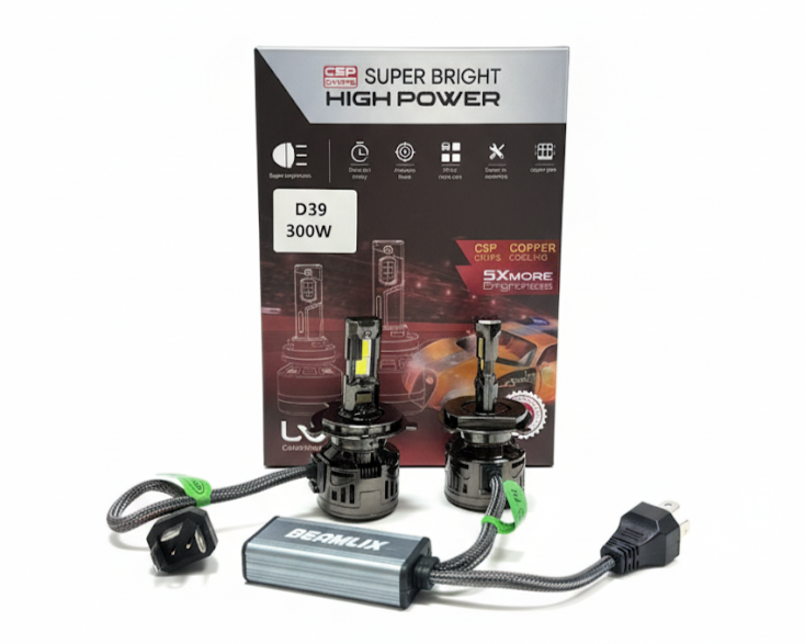 LED крушки H4 D39 PRO : 30000LM 300W DC 9-36V IP68 КОМПЛЕКТ 2Бр.