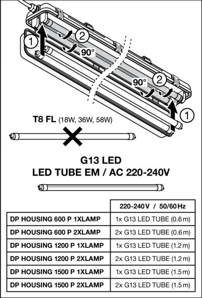 LED ЛАМПА DP HOUSING 1200P 1XLAMP IP65 LEDVANCE