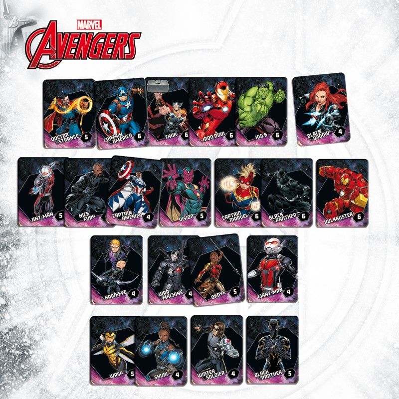 Детска настолна игра Zynora Avengers Unite – Епична супергеройска битка с карти, жетони и спинъри срещу Танос и злодеите на Marvel (7+ години)