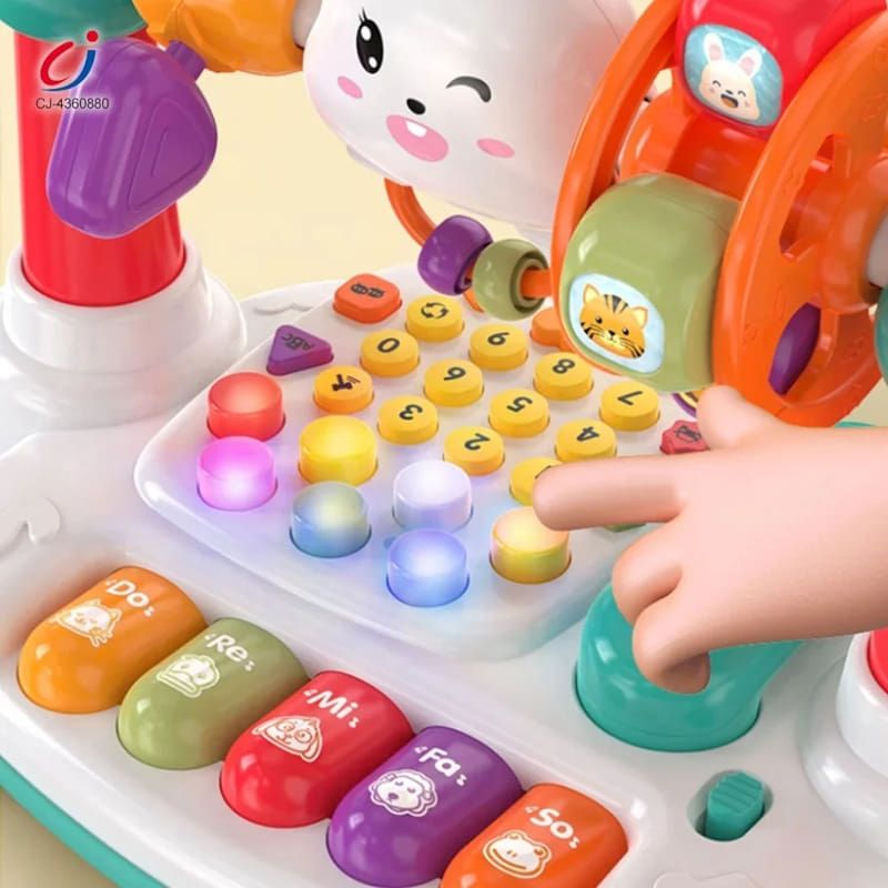 Детски мултифункционален интерактивен телефон Multifunctional Telephone Game – Образователна музикална играчка със светлини, пиано и звуци (18+ месеца)