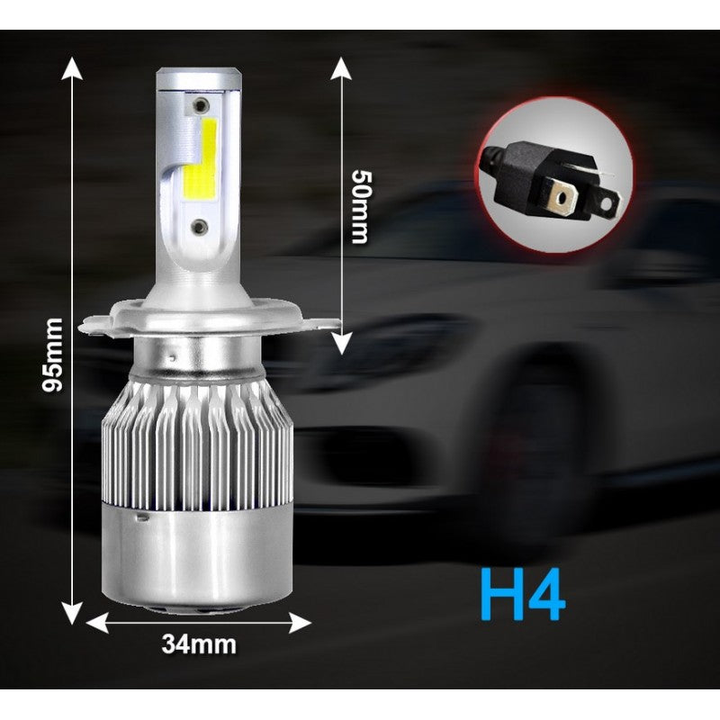 LED крушки за фарове C6 H1 6000Lm 5500K-6500K 12V за къси и дълги