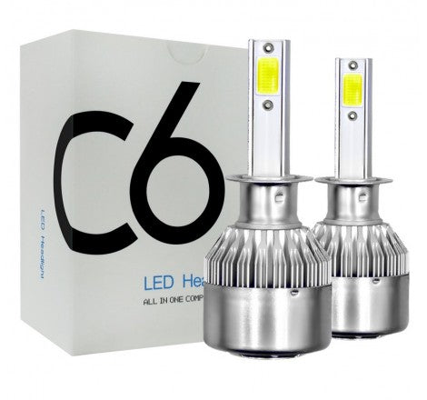 LED крушки за фарове C6 H1 6000Lm 5500K-6500K 12V за къси и дълги
