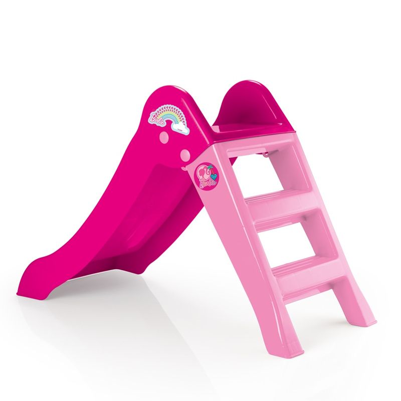 Детска пързалка Barbie Моята първа пързалка Dolu 1607 – Пластмасова розова пързалка за момичета със стабилни стъпала и дръжки за дома и двора (2+ години)