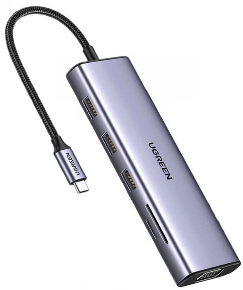 МУЛТИФУНКЦИОНАЛЕН АДАПТЕР 9in1 HDMI/VGA/RJ45/SD CM498 UGREEN