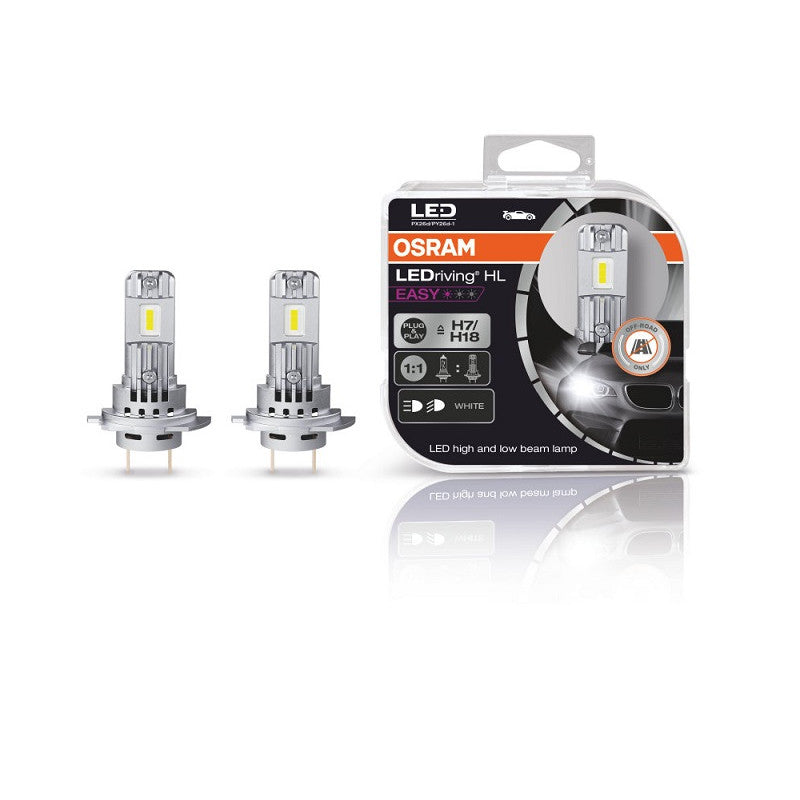 Комплект 2 броя LED крушки Osram Easy H7/H18 12V, 16W, 6500K, 1400lm
