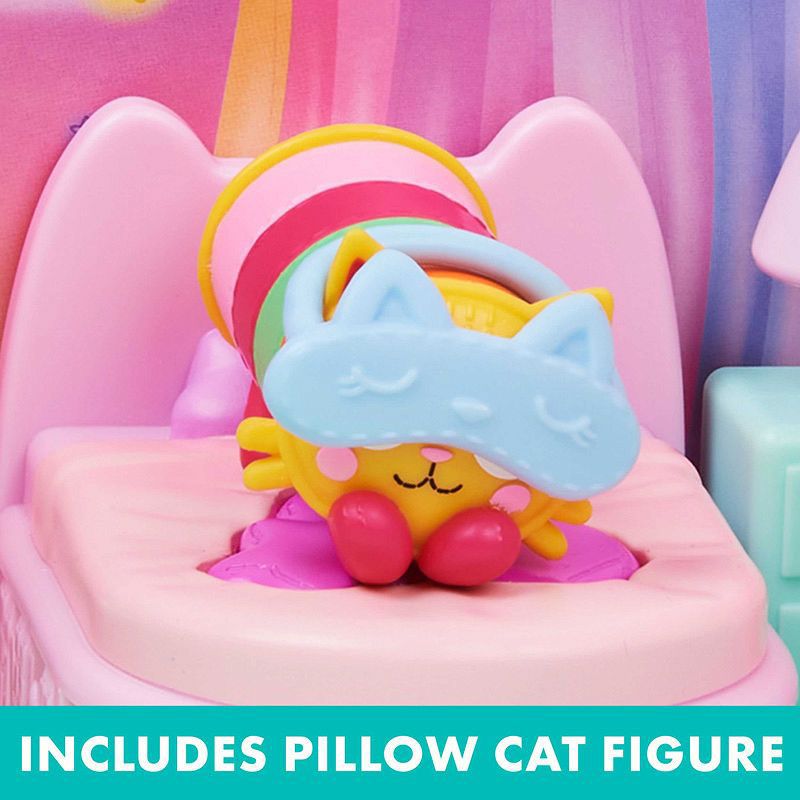 Луксозен детски игрален комплект Gabby's Dollhouse: Спалнята на Pillow Cat (Sweet Dreams Bedroom) с трансформиращо се легло и изненади (3+ години)