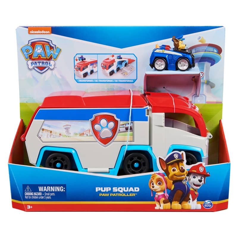 Детски трансформиращ се камион-рампа PAW Patrol (Spin Master) – Голям спасителен автомобил с фигурка на Чейс и мини патрулка (3+ години)
