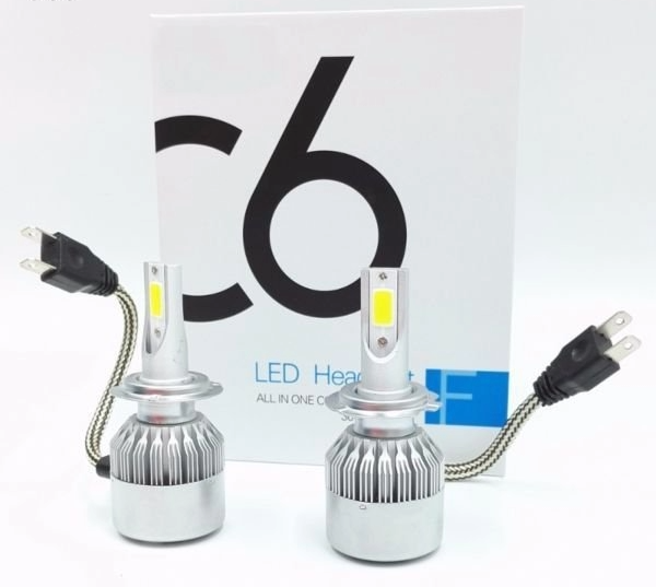 LED крушки за фарове C6 H7 6000Lm 5500K-6500K 12V за къси и дълги