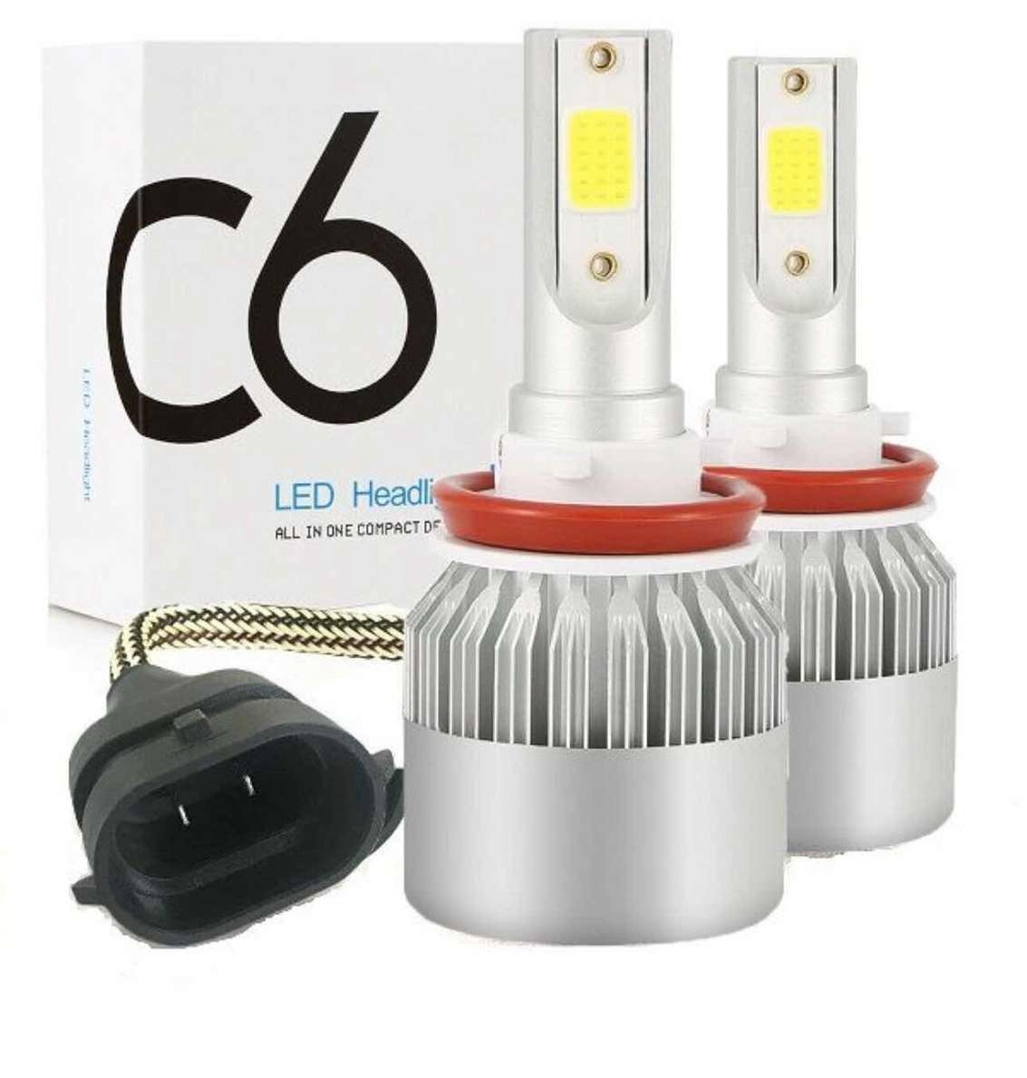 LED крушки за фарове C6 H11/H8/H9 6000Lm 5500K-6500K 12V за къси и дълги