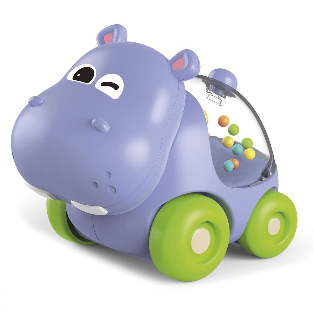 Бебешки образователен комплект Lisciani Carotina Baby: Hippo Car & Memo – Интерактивна количка-хипопотам и първа мемо игра с карти за памет (1-4 години)