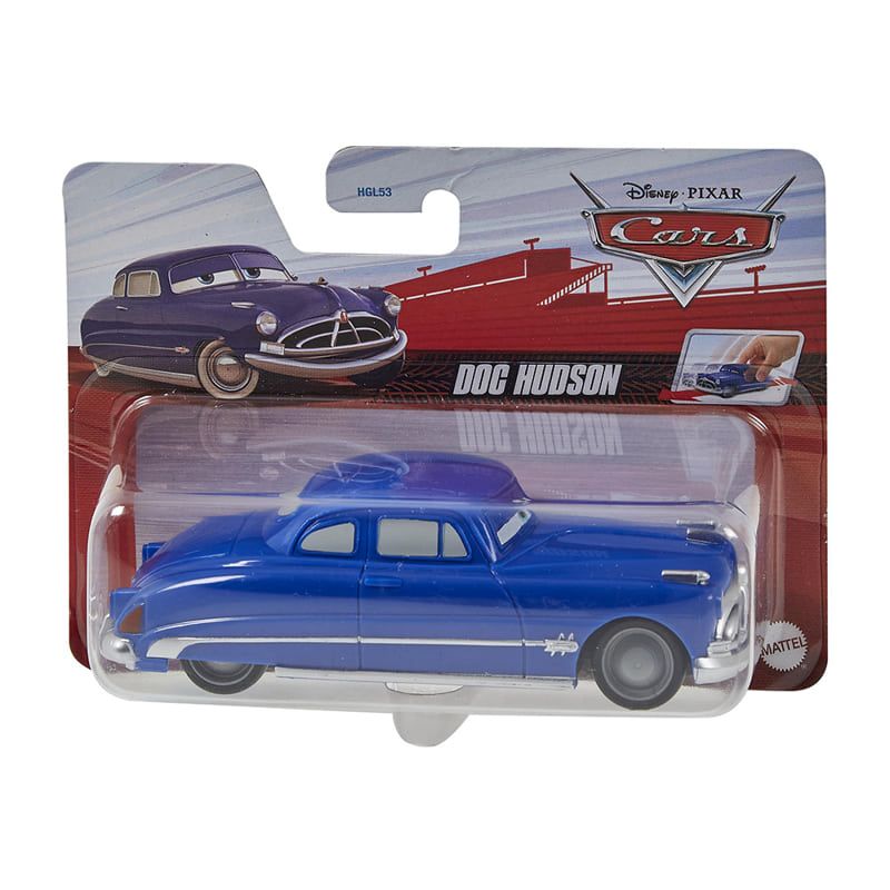 Детска състезателна количка Disney Pixar Cars: Pull-Back Doc Hudson – Оригинален автомобил Док Хъдсън в голям мащаб 1:43 с инерционен механизъм (3+ години)