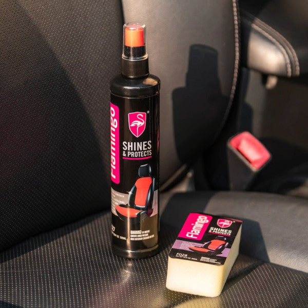 Комплект от гъба и мляко за табло и волан на автомобила Flamingo Shines & Protects 295 мл