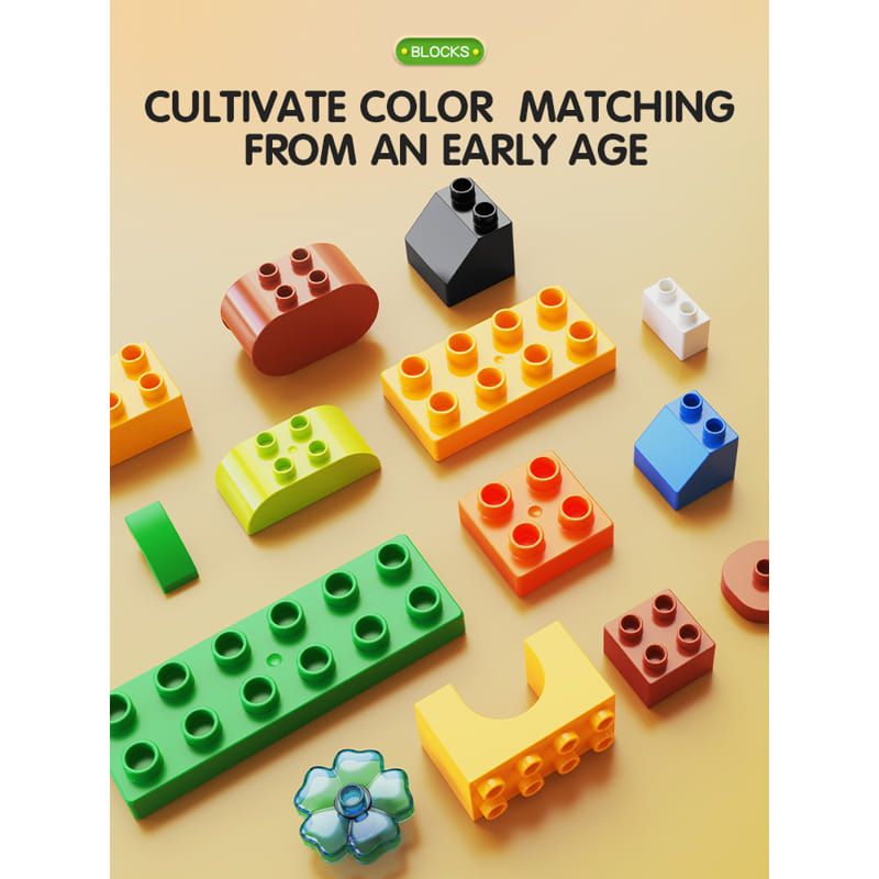Детски образователен конструктор Feelo Животни и триизмерни форми – Творчески комплект за сглобяване (139 части)