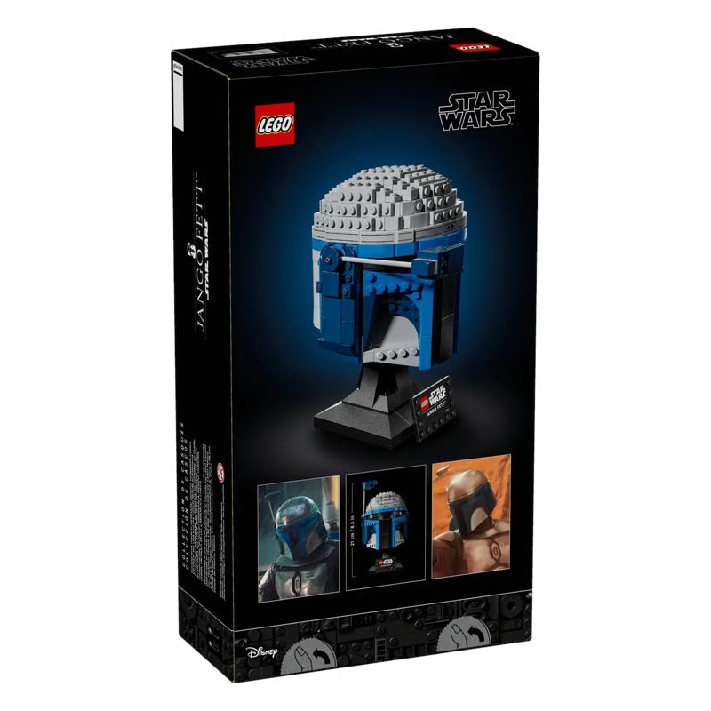 Колекционерски конструктор LEGO Star Wars Jango Fett Helmet 75408 – Шлемът на Джанго Фет за възрастни със стойка и табелка (616 части)