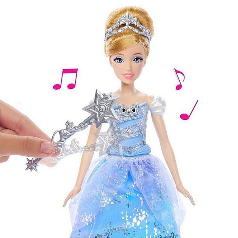 Интерактивна кукла Disney Princess Омагьосана Пепеляшка (Cinderella) със светлини, магическа пръчка и звукови ефекти (25 см)