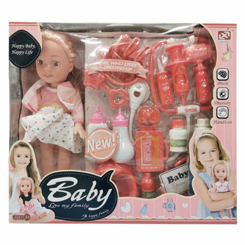 Интерактивен докторски комплект с бебешка кукла Baby – Реалистична медицинска ролева игра (33 см)
