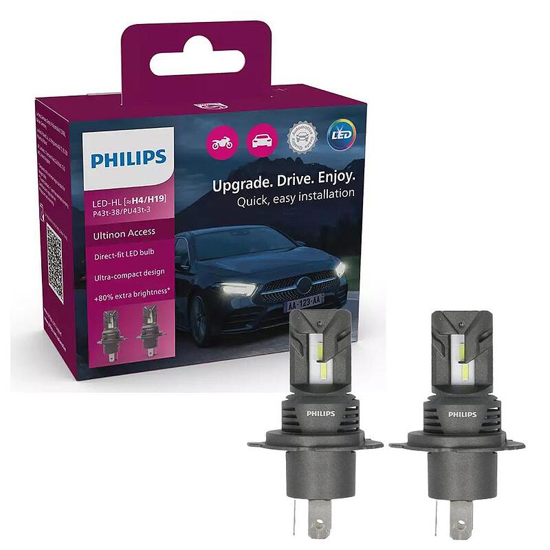 LED КРУШКИ PHILIPS H4/H19 ULTINON ACCESS 12V 20W 6000K