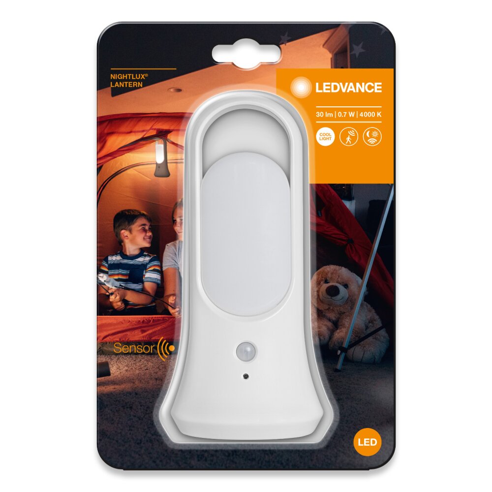 LED фенерче LEDVANCE NightLux Mobile, Със сензор за движение и здрач, 0.7W, 30 лумена, Неутрална светлина (4000K), IP20, 4xAAA 1.5V