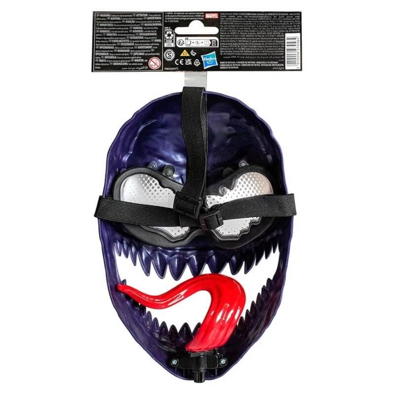 Детска интерактивна маска Hasbro Marvel Spider-Man VenomVersus – Маска на Venom с движещ се език и регулируема лента (5+ години)