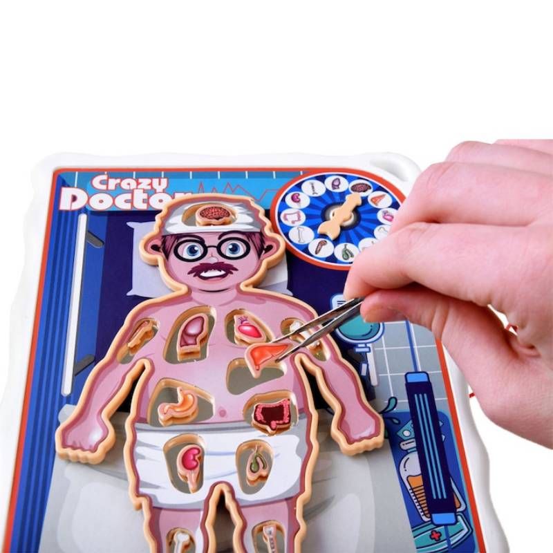 Детска настолна игра Zynora Little Surgeon – Интерактивна докторска игра за сръчност с вибриращ пациент, медицински органи и скалпел (4+ години)