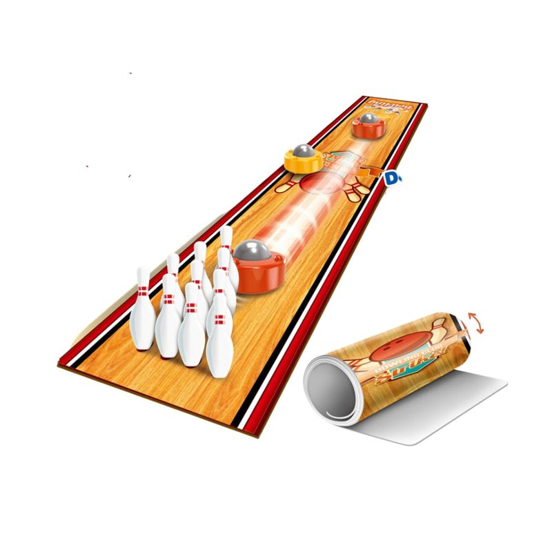 Настолен мини боулинг Zynora Strike Master – Компактна спортна игра с мини кегли, метално топче и рампа за изстрелване (3 години +)