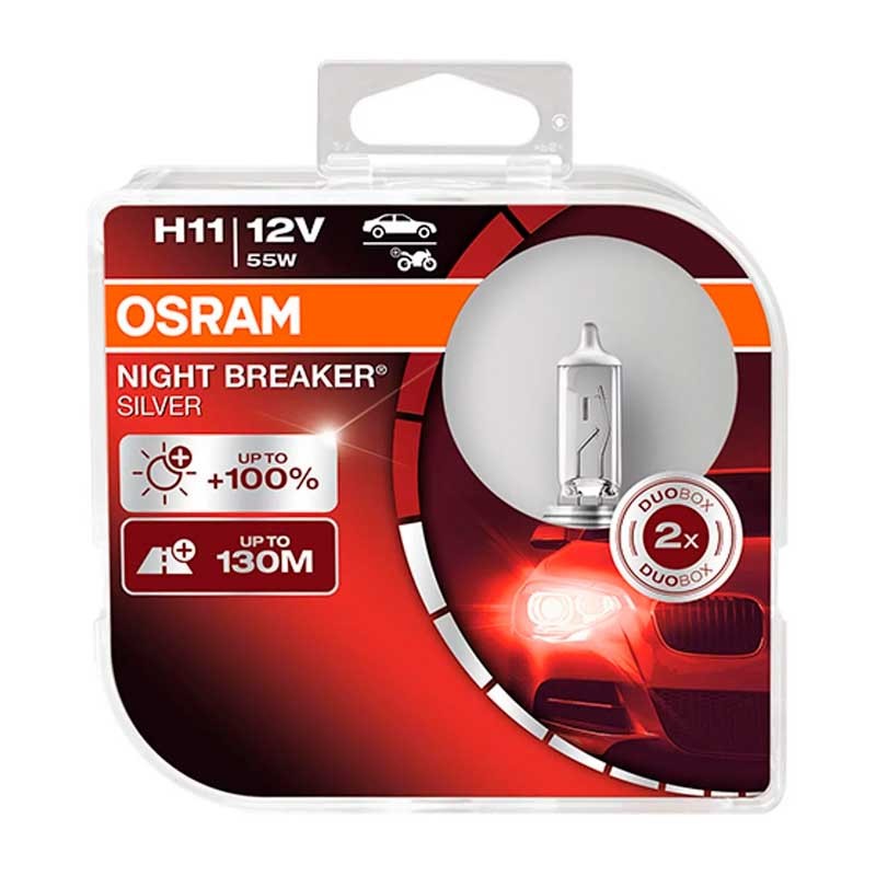 Халогенна крушка Osram Night Breaker Silver +100% H11, 55W 12V, 2 броя