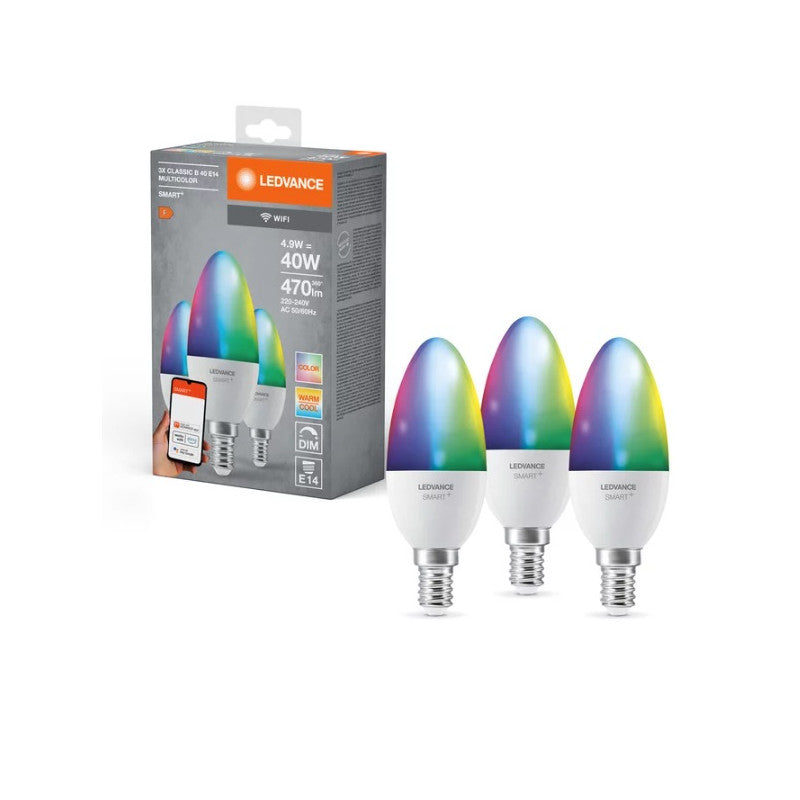 ПАКЕТх3 SMART WiFi CLB40 5W RGB 470lm E14 LEDVANCE