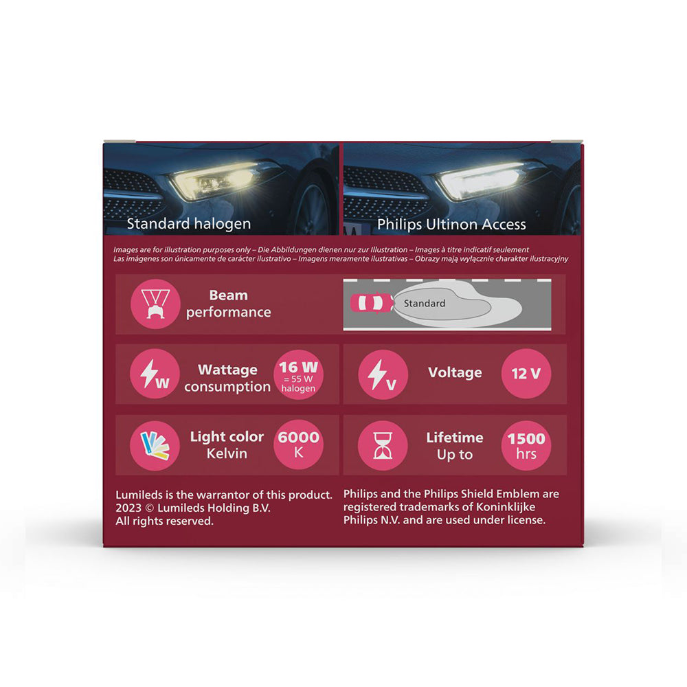 LED КРУШКИ PHILIPS H7/H18 ULTINON ACCESS 12V 16W PX26D 6000K