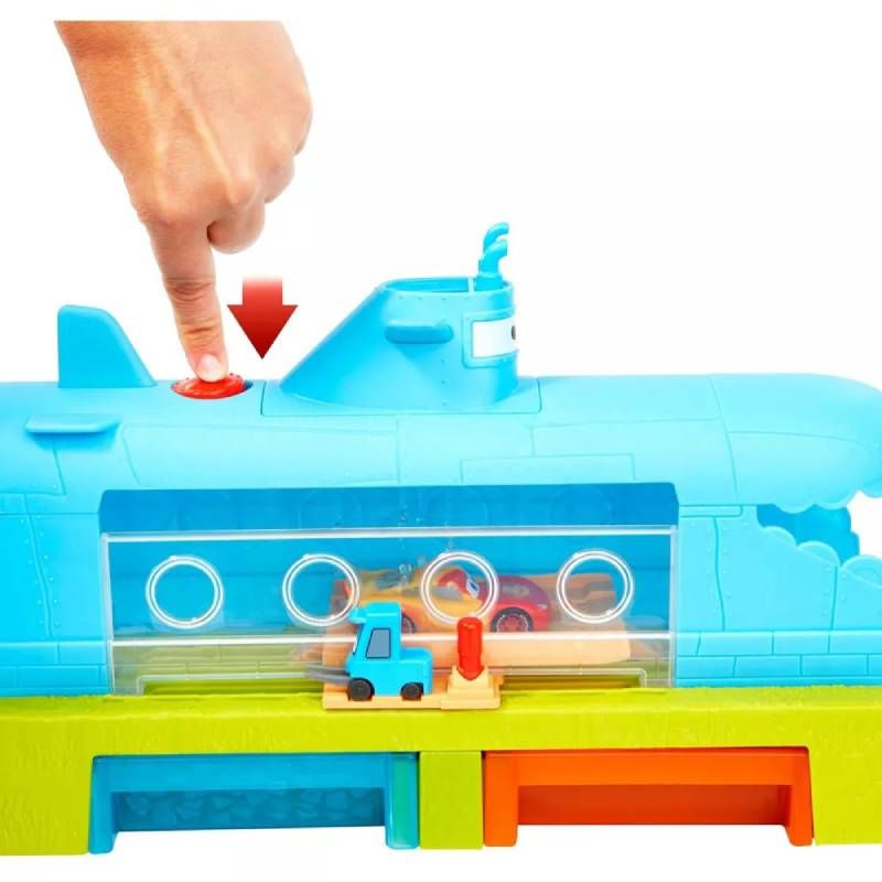 Интерактивна автомивка-подводница Disney Pixar Cars: Color Change (Mattel) – Игрален комплект със сменяща цвета си количка Светкавицата Маккуин (4+ години)