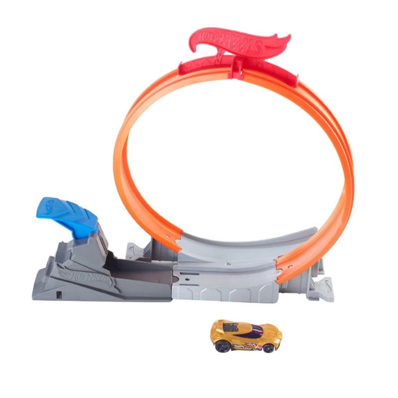 Детска писта Hot Wheels Action Vertical Loop – Екстремен комплект с 360-градусов вертикален лупинг и количка (4+ години)