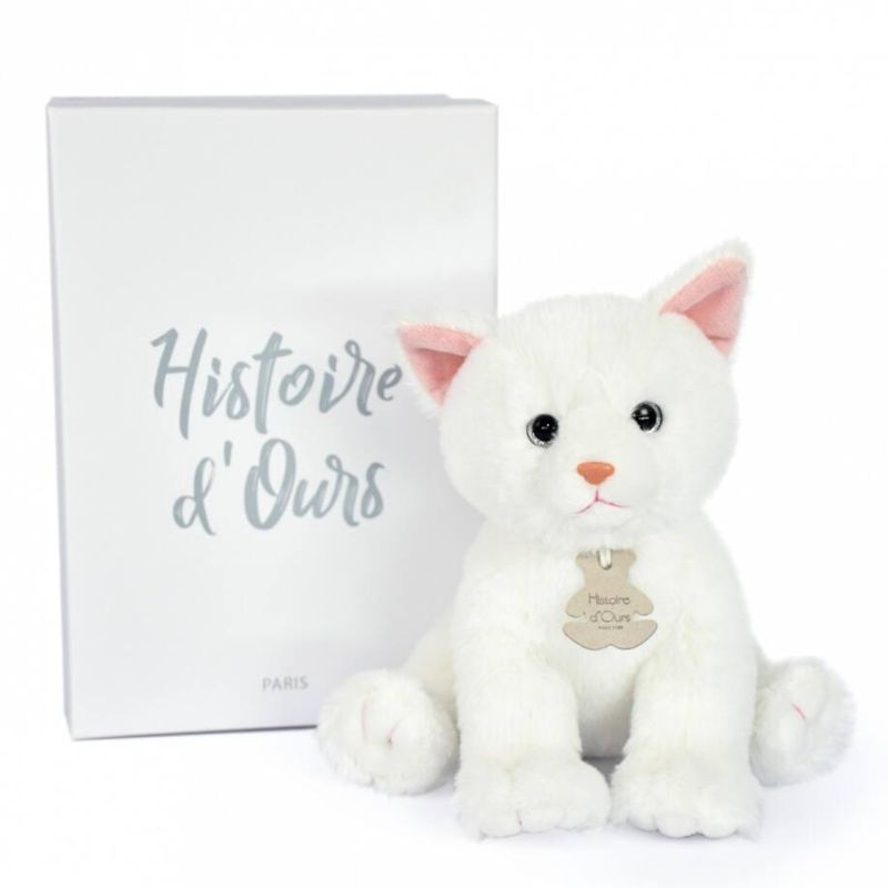 Луксозна бебешка плюшена играчка Коте Baby Cat Doudou et Compagnie – Френско меко котенце в подаръчна кутия (18 см)