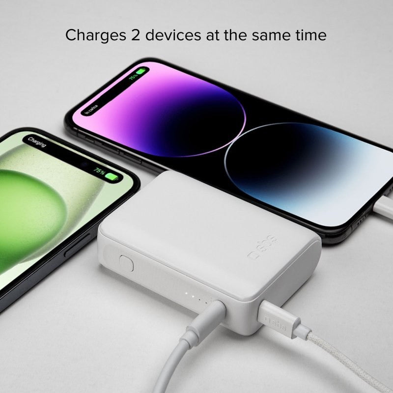 POWER BANK 10 000mAh,2xUSB-C,1xUSB A,10W, SBS - БЯЛ