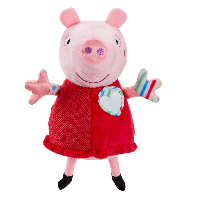 Бебешка сензорна плюшена играчка Прасенцето Пепа PAW Patrol My First Peppa Pig – Първа мека играчка за сетивно развитие и гушкане (24 см)