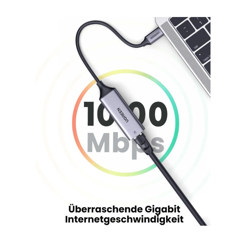 ИНТЕРНЕТ АДАПТЕР USB-C/RJ45 CM199 UGREEN - МЕТАЛ