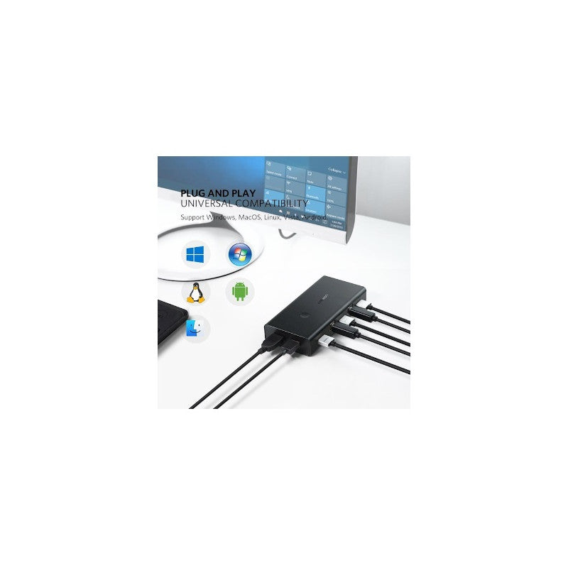 ХЪБ CM200 HDMI SWITCH BOX 2in1 KVM UGREEN