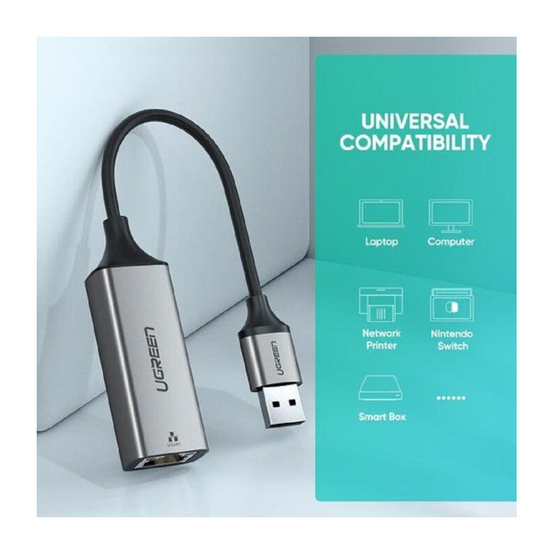 ИНТЕРНЕТ АДАПТЕР USB A/RJ45 CM209 UGREEN - МЕТАЛ