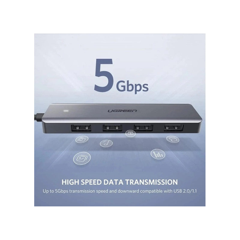 ХЪБ 4xUSB3.0 A,1xUSB-C,INPUT USB-C CМ219 UGREEN