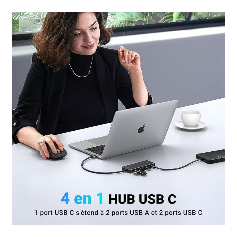ХЪБ 2xUSB3.0A,2xUSB-C 3.2,INPUT USB-C CМ806 UGREEN