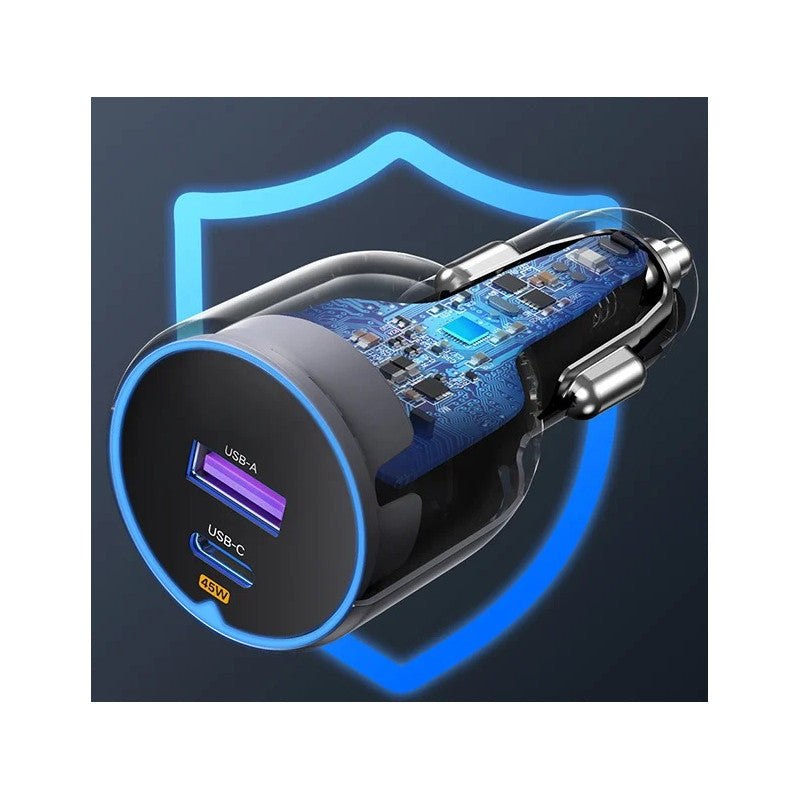 ЗАРЯДНО ЗА КОЛА 1xUSB-C+1xUSB A,63W EC701 UGREEN