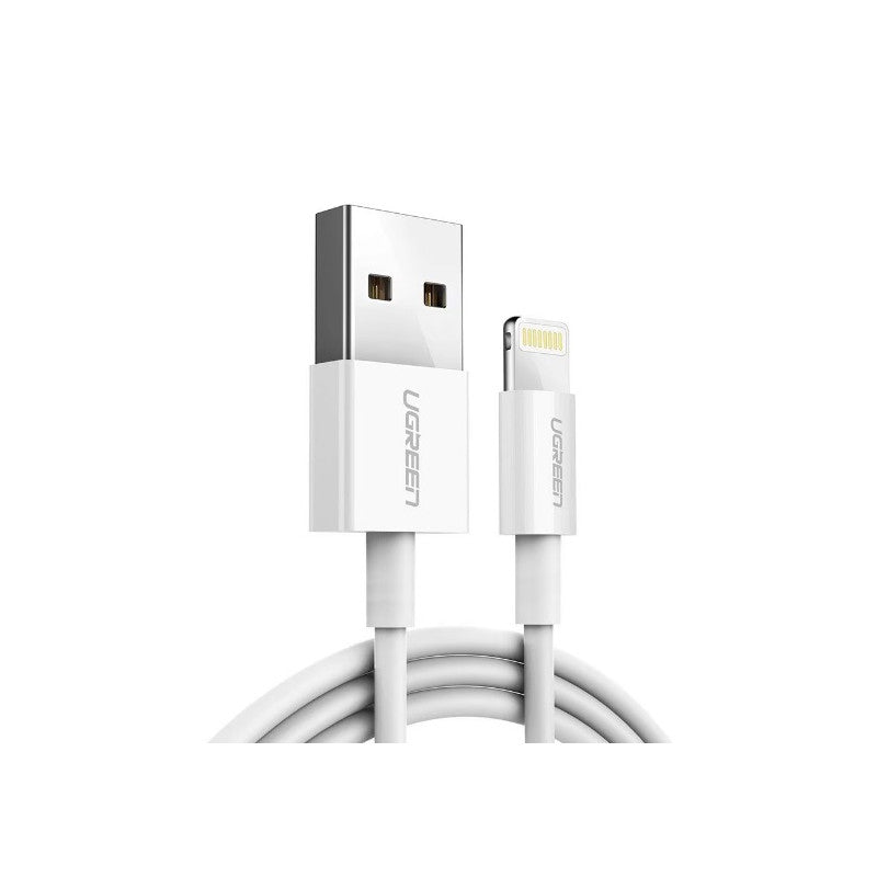 Кабел Ugreen, USB към Lightning MFI, 20cm, 2.4A, бял